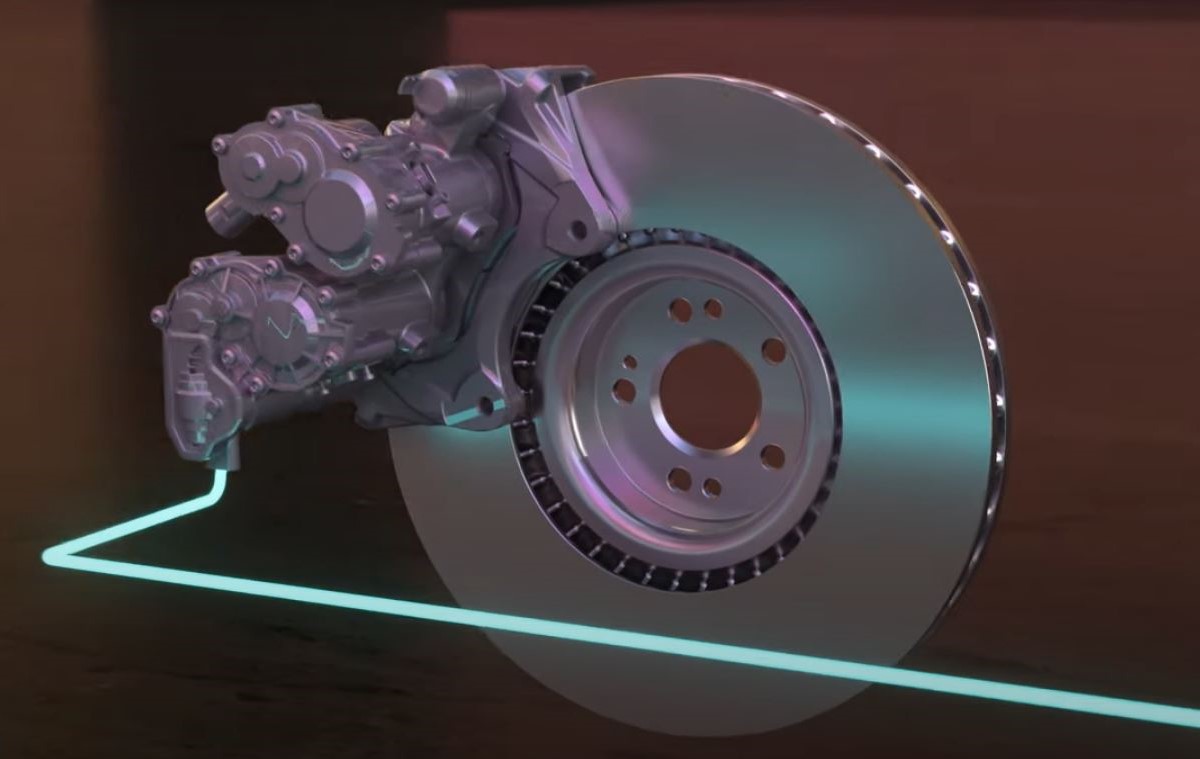 Модель моноблочного суппорта с сервоприводом Brembo Sensify