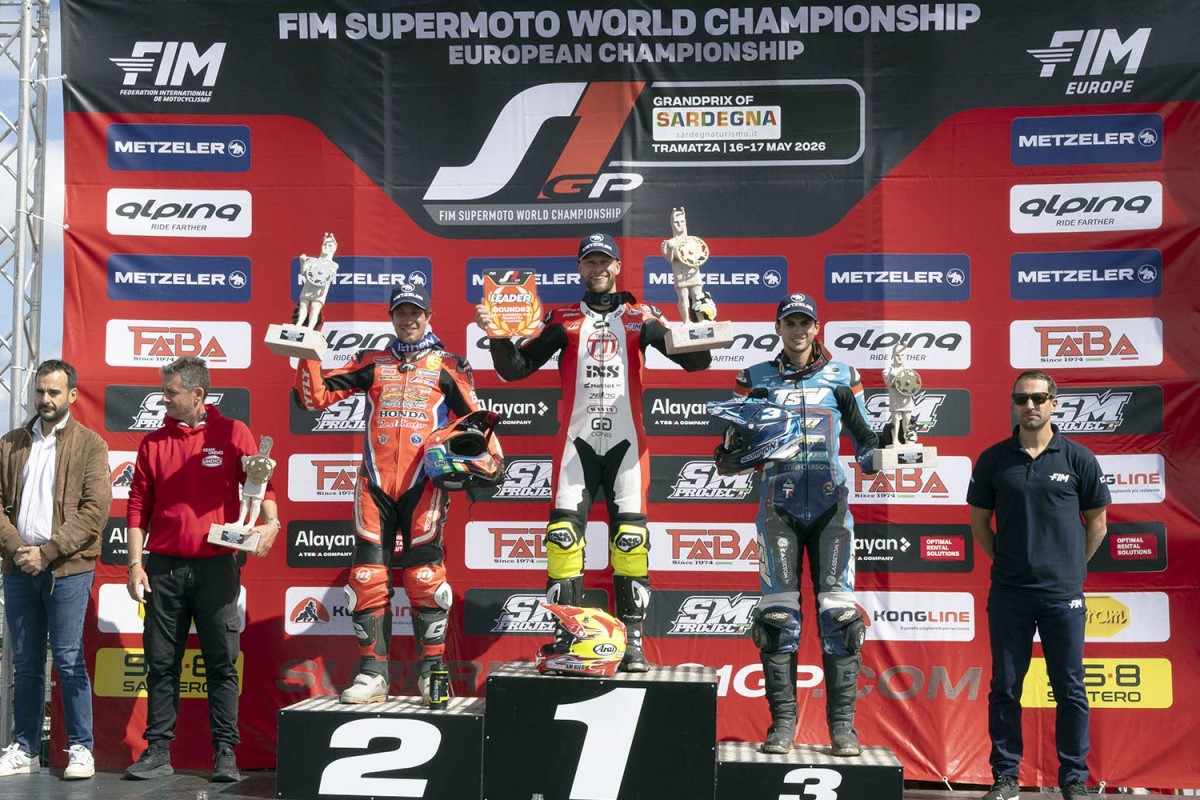 Подиум Гран-При Сардинии Supermoto S1GP