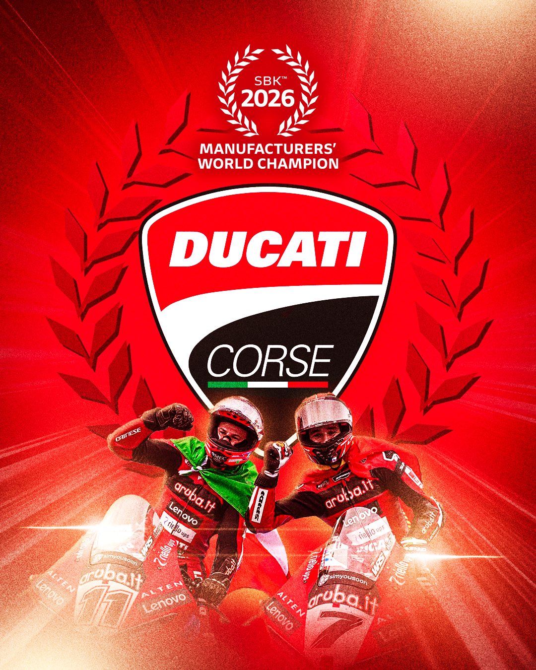 Ducati безоговорочный и досрочный обладатель Кубка Производителей WorldSBK 2026