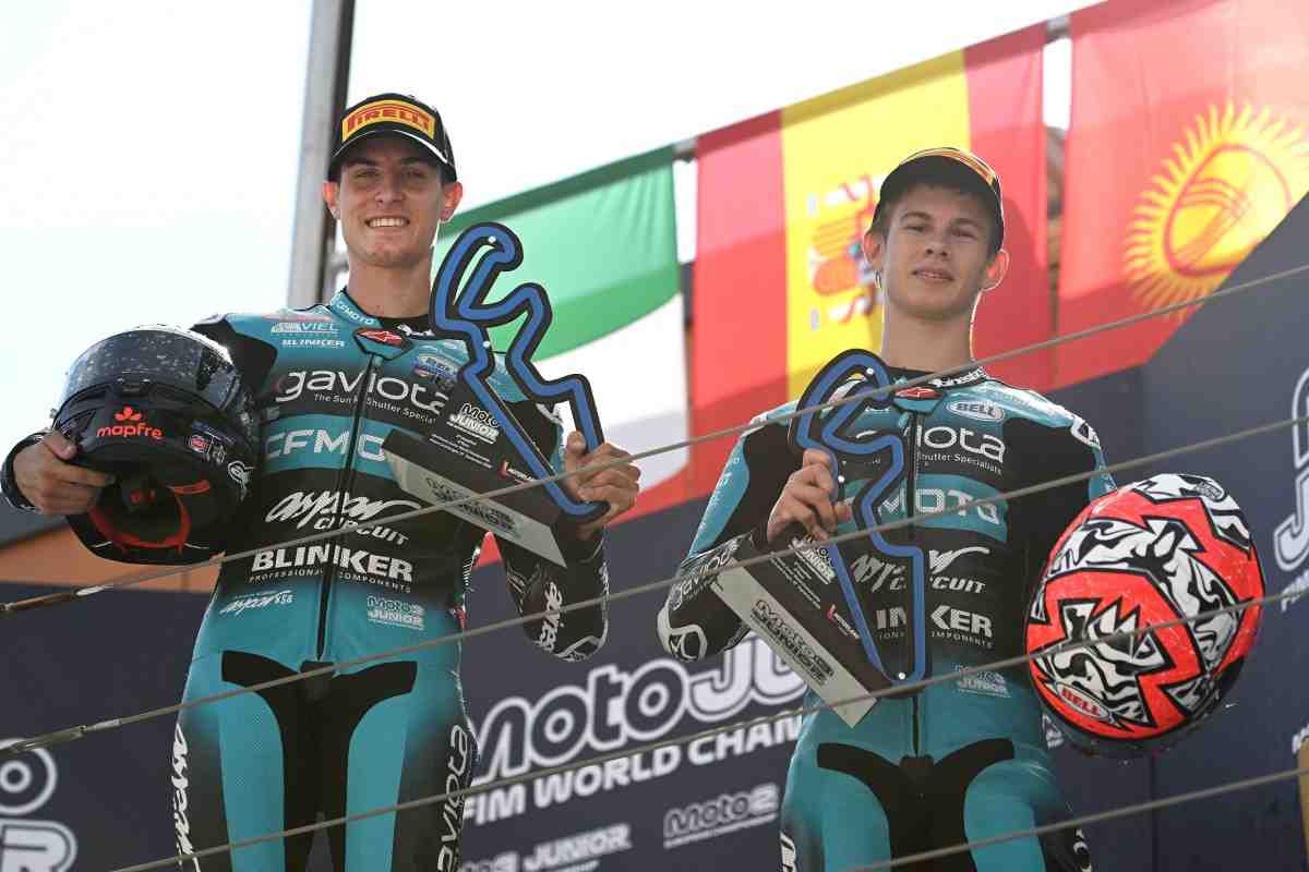 Путь в MotoGP: Ярослав Карпушин не дал Кано забрать досрочный титул FIM MotoJunior в Арагоне